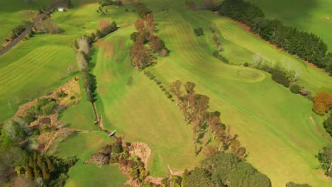 cinematic flight over new zealand golf course in the coromandel