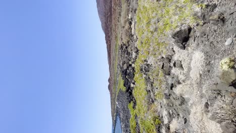 sea   landscape with mountains on the shores and rocky shores