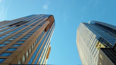 low angle pov footage of driving in denver downtown