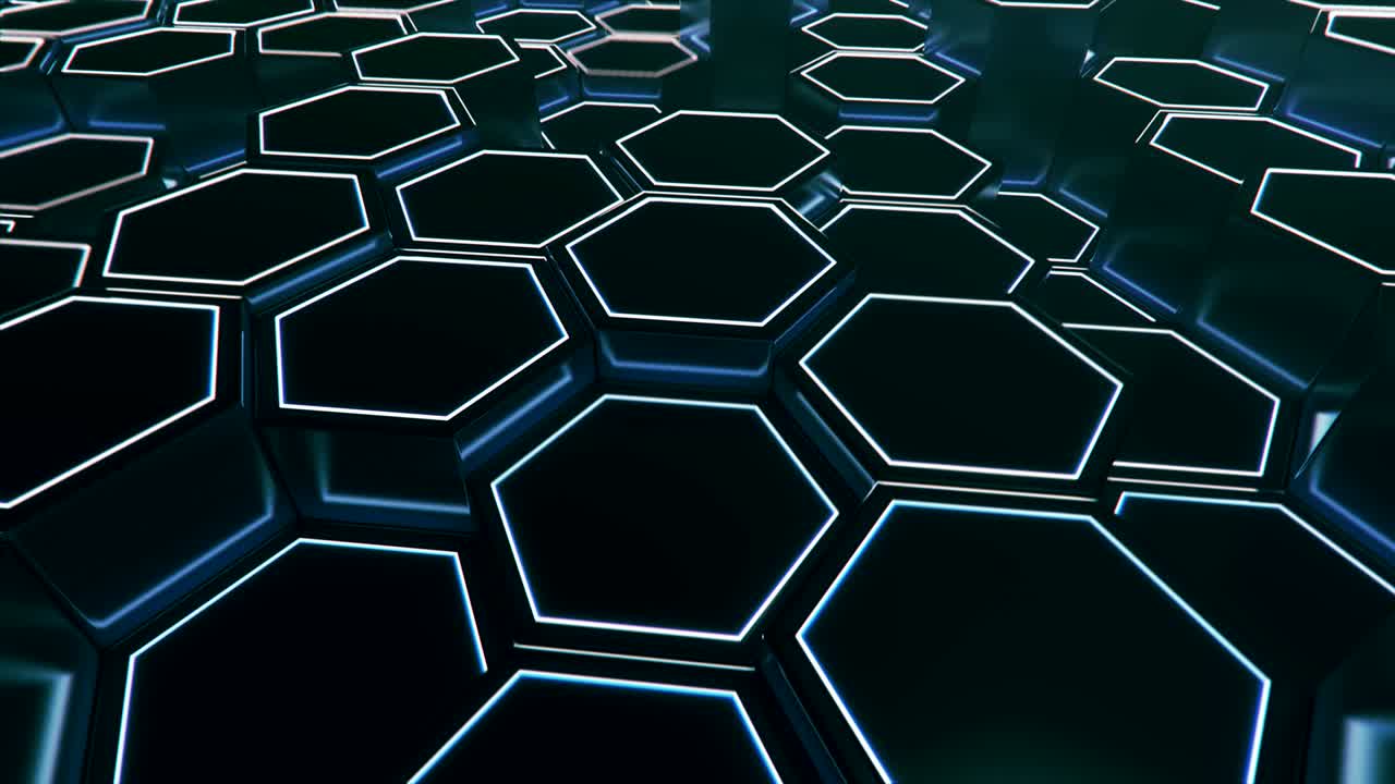 cuadrícula hexagonal. animación de tecnología abstracta.