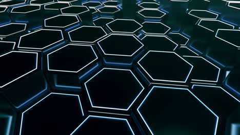 hexagonal grid. abstract technology animation.