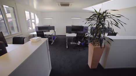 empty office desk workplace telecommute covid