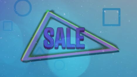 animation of sale text and falling sings on grey background