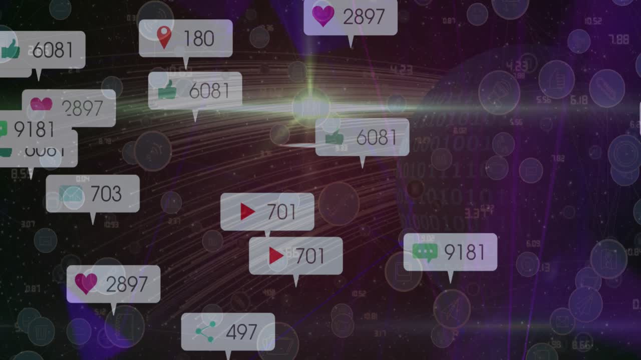 미디어 아이콘의 애니메이션과 도로 위의 콘티