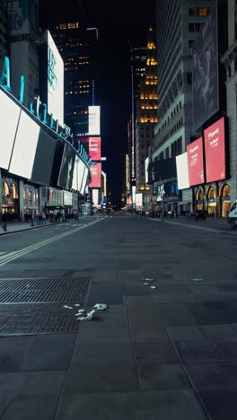 empty times square at night