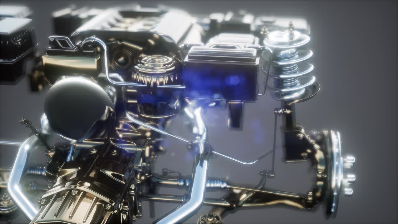 자세한 자동차 엔진 및 다른 부품