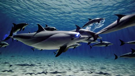 delfines bajo el agua