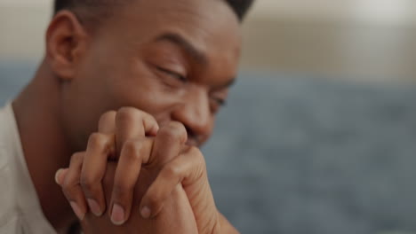 Black-couple,-hands-and-kiss-with-smile-in-happy