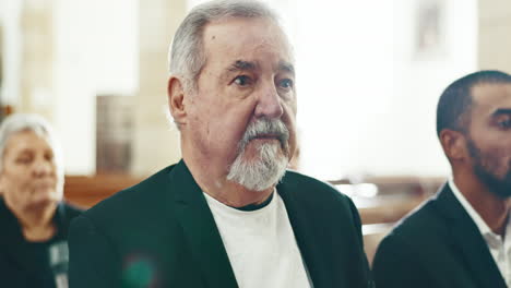 Sad,-senior-man-and-closeup-at-a-funeral-in-church