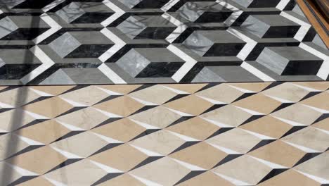 marble with geometric design on flooring on building