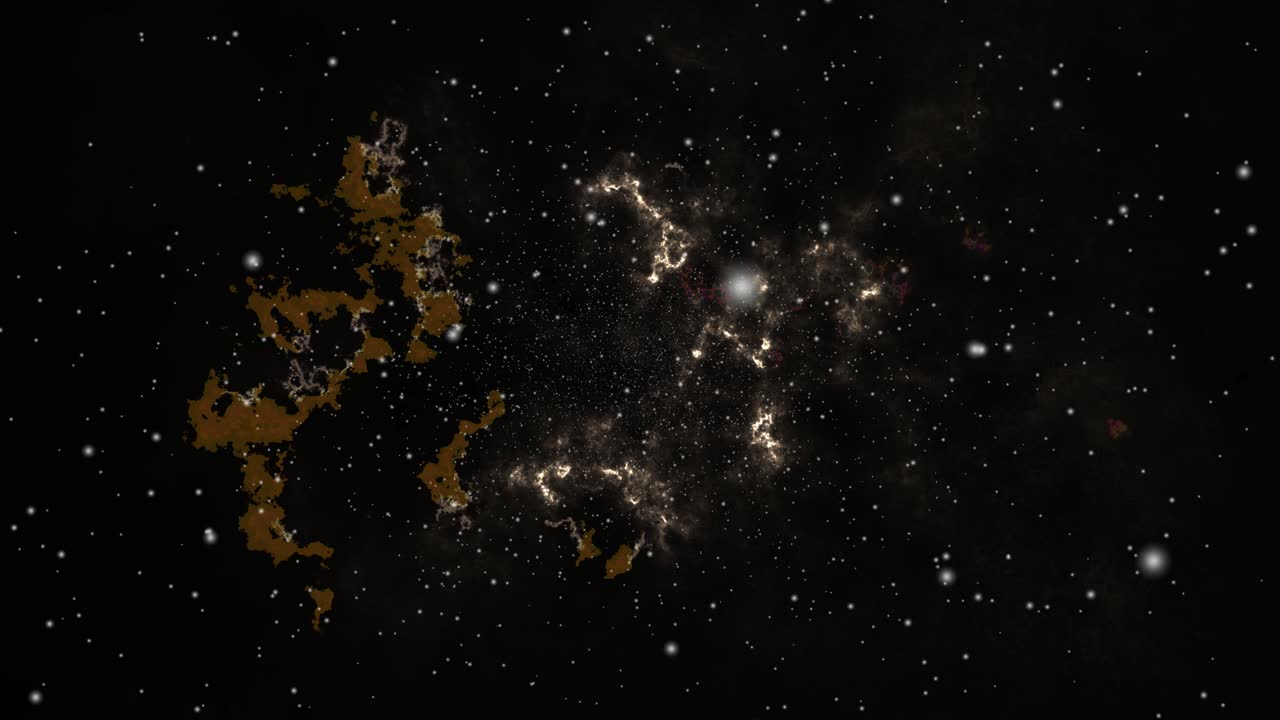 nuvole nebulose in movimento fluttuano nell'universo