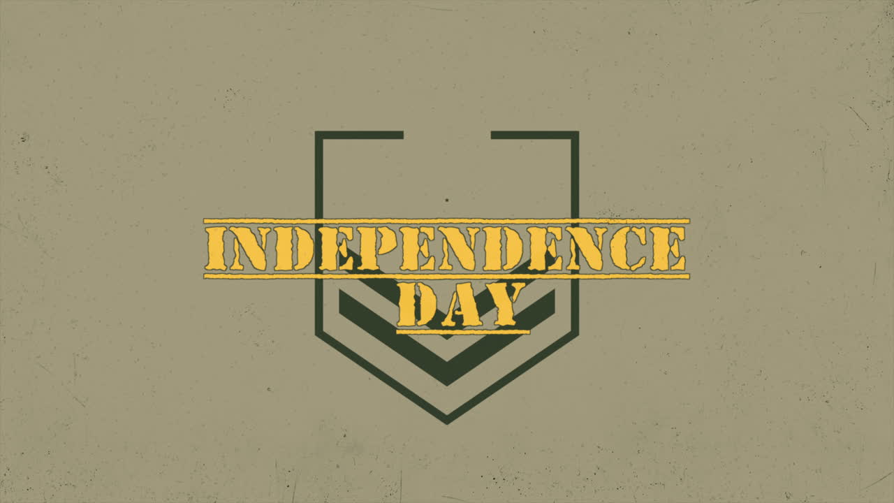 texto día de la independencia sobre antecedentes militares con patrón de defensa verde y estrella