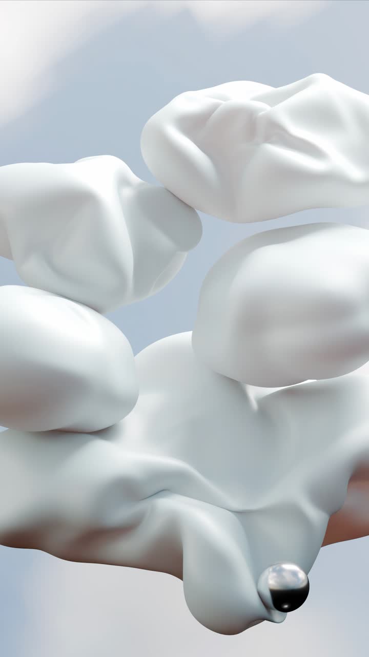 Abstract 3D Rendering with Clouds and Spheres