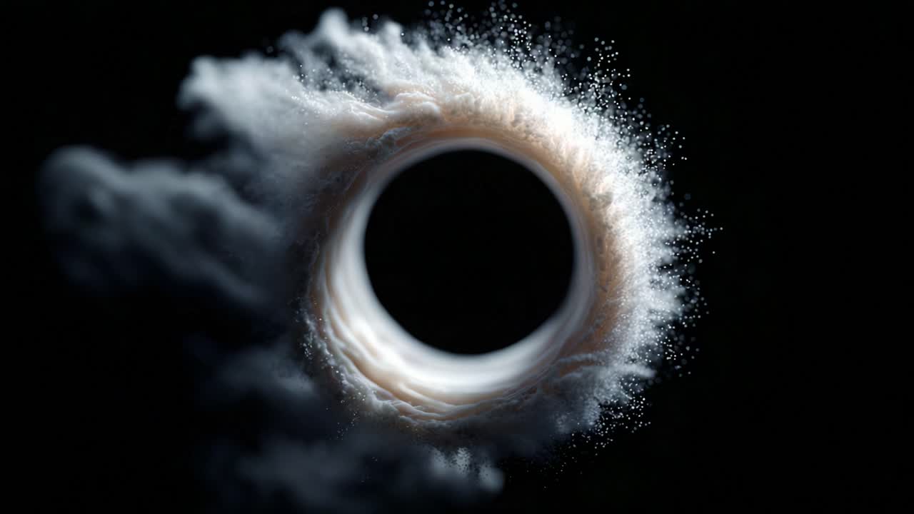 Captivating Visual of a Circular Formation Surrounded by Wisps of Vapor, Capturing the Essence of Fluid Dynamics and Artistic Interpretation in Motion