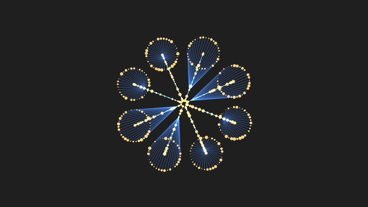 brillantes copos de nieve azules círculos intrincados forman un patrón impresionante