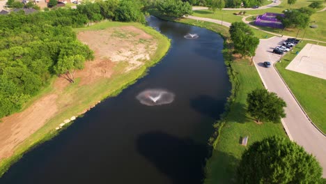 imágenes aéreas del parque bear creek en keller, texas