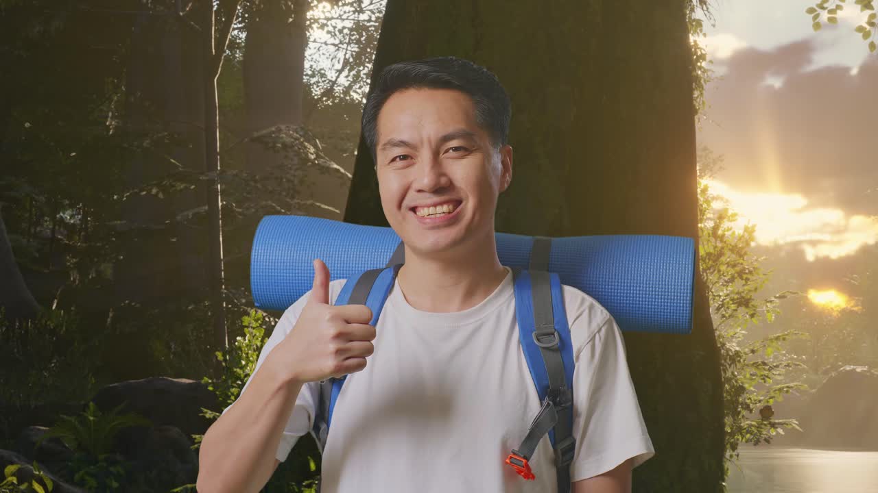 숲 속 의 행복 한 산책자