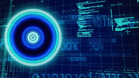 animation of scopes scanning and data processing on digital screen