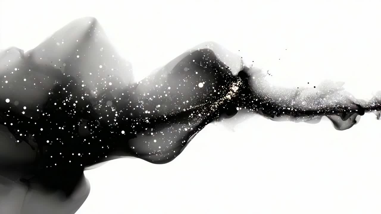 Una danza eterea di inchiostro e luce: un viaggio visivo attraverso fluidi modelli neri che sprigionano la bellezza dell'arte astratta, catturando l'essenza del movimento e dell'eleganza