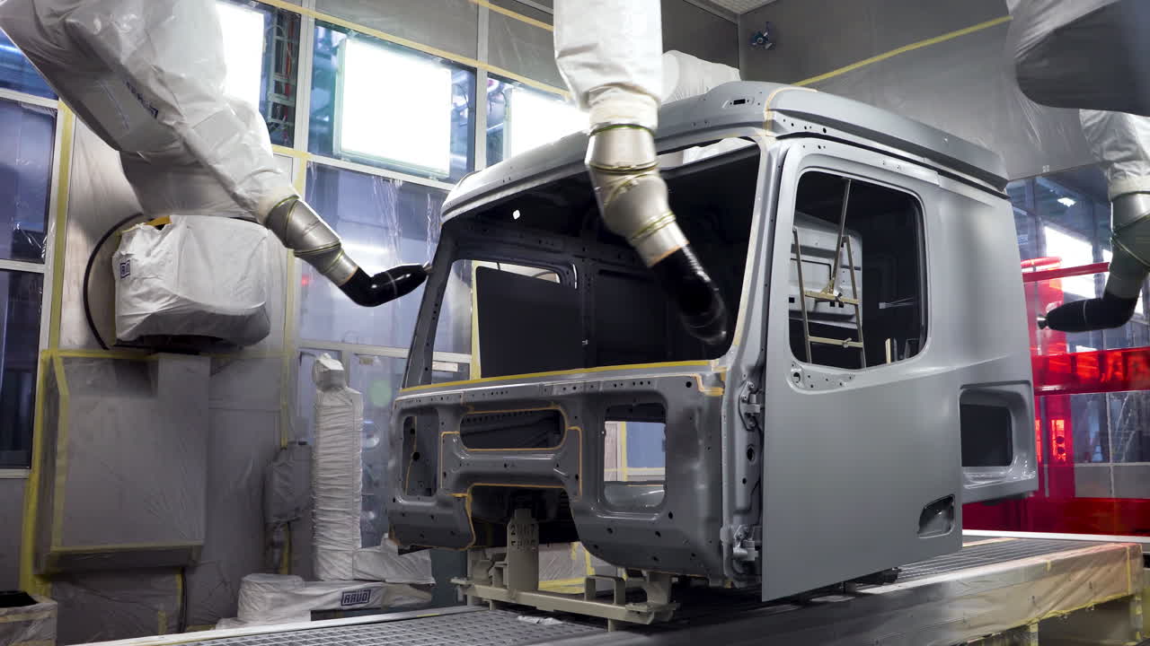 자동화된 트럭 카빈 페인팅 프로세스