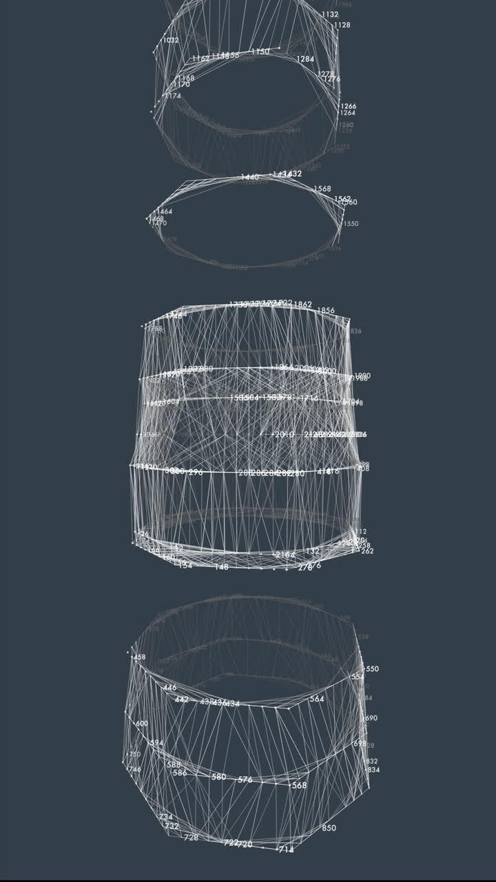 9:16 digital blueprint wireframe representing CAD prototyping and engineering. Ideal for industrial design, architectural technology, and 3D modeling educational content