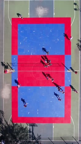 aerial view of a volleyball game