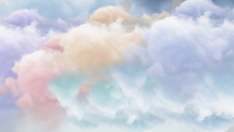 animation of multi coloured clouds moving on sky