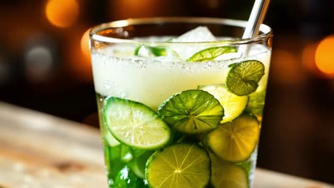 cóctel refrescante de limón y menta