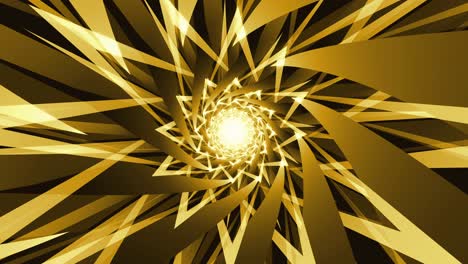 abstracto líneas de forma de estrella futurista animación de túnel. fondo de bucle amarillo