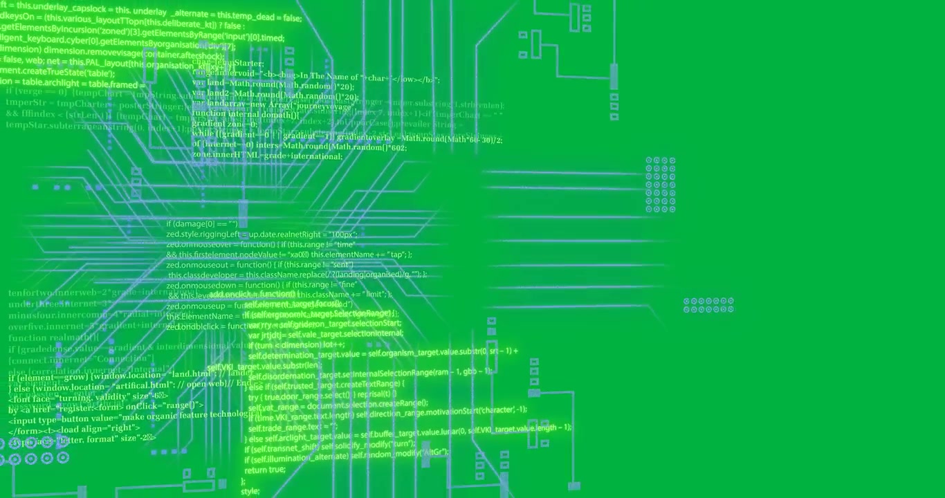 Animation of artificial intelligence data processing over transparent background