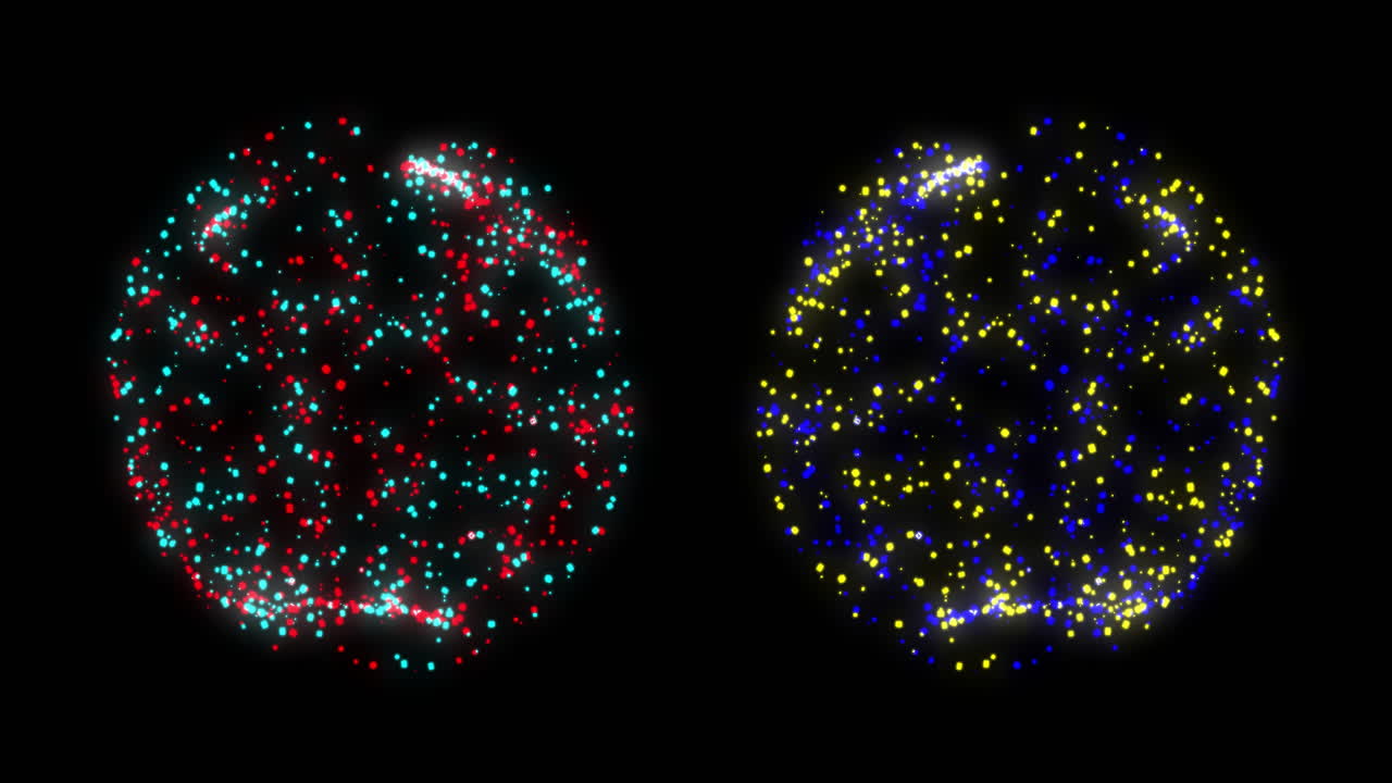 블랙 백그라운드에서 연결 및 데이터 처리의 글로브의 애니메이션