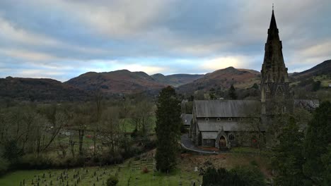 aerial footage of ambleside the lakeland town and former civil parish, now in the parish of lakes, in cumbria, in north west england 2023