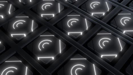 abstract geometric pattern with glowing shapes
