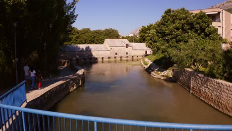 a beautiful view of the promenade along the river