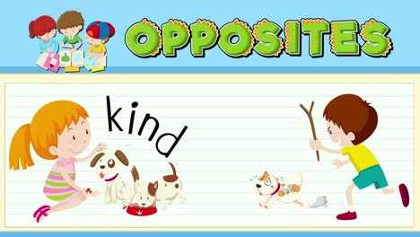 animation illustrating the contrast between kindness and cruelty using playful characters and vibrant colors in a child-friendly style