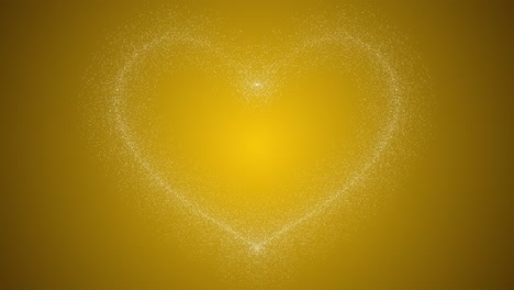 love heart sparkle glowing firework animation shape symbol shooting and disappearing on gradient colour background gold orange