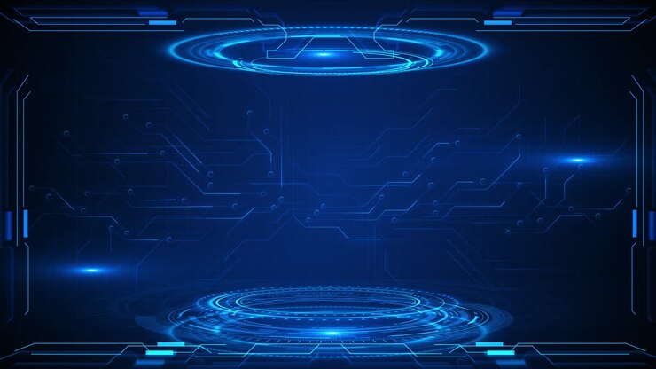 Sfondo animato futuristico HUD, design con forme hi-tech, ologramma, interfaccia virtuale, scansione display