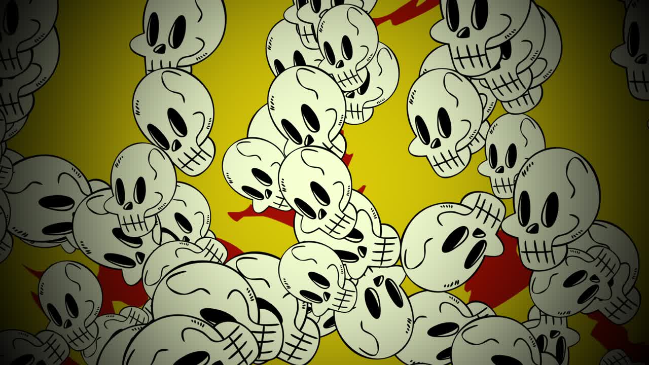 색 두개골 패턴과 은 불