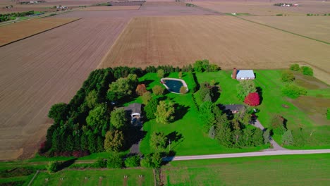 aerial de aislado de la casa en tolono, illinois