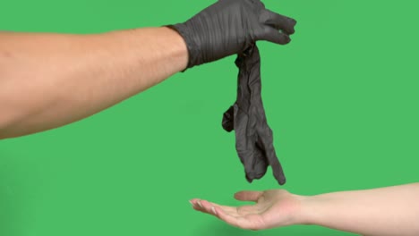 need to use gloves in a pandemic, you can't shake hands without gloves, chromakey