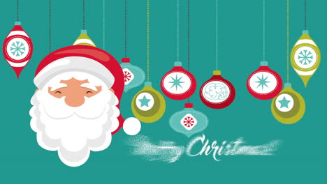 merry christmas animation with santa claus head