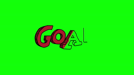 animation of the word goal appearing