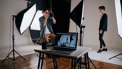 professional fashion photography session in a studio