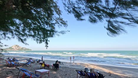 people enjoying a sunny day at the beach