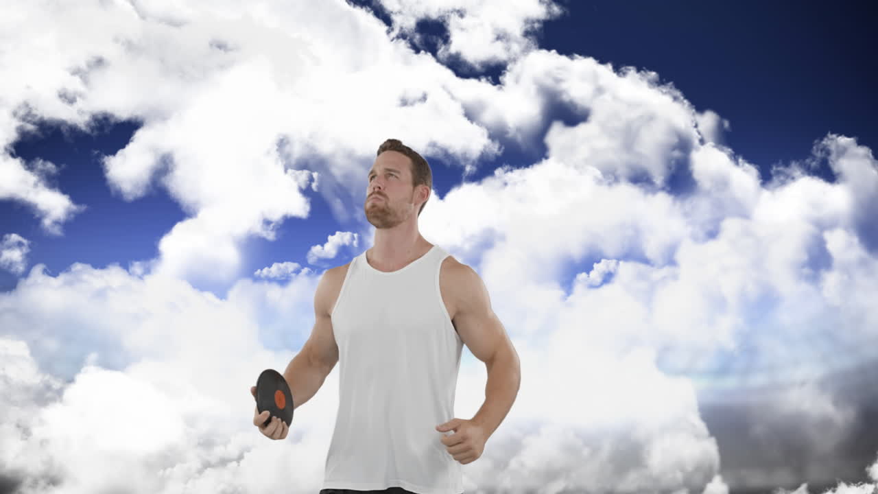 디스크 던지기 4k를 준비하는 남자