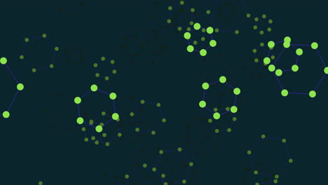 formas hexagonales voladoras con puntos y líneas en gradiente