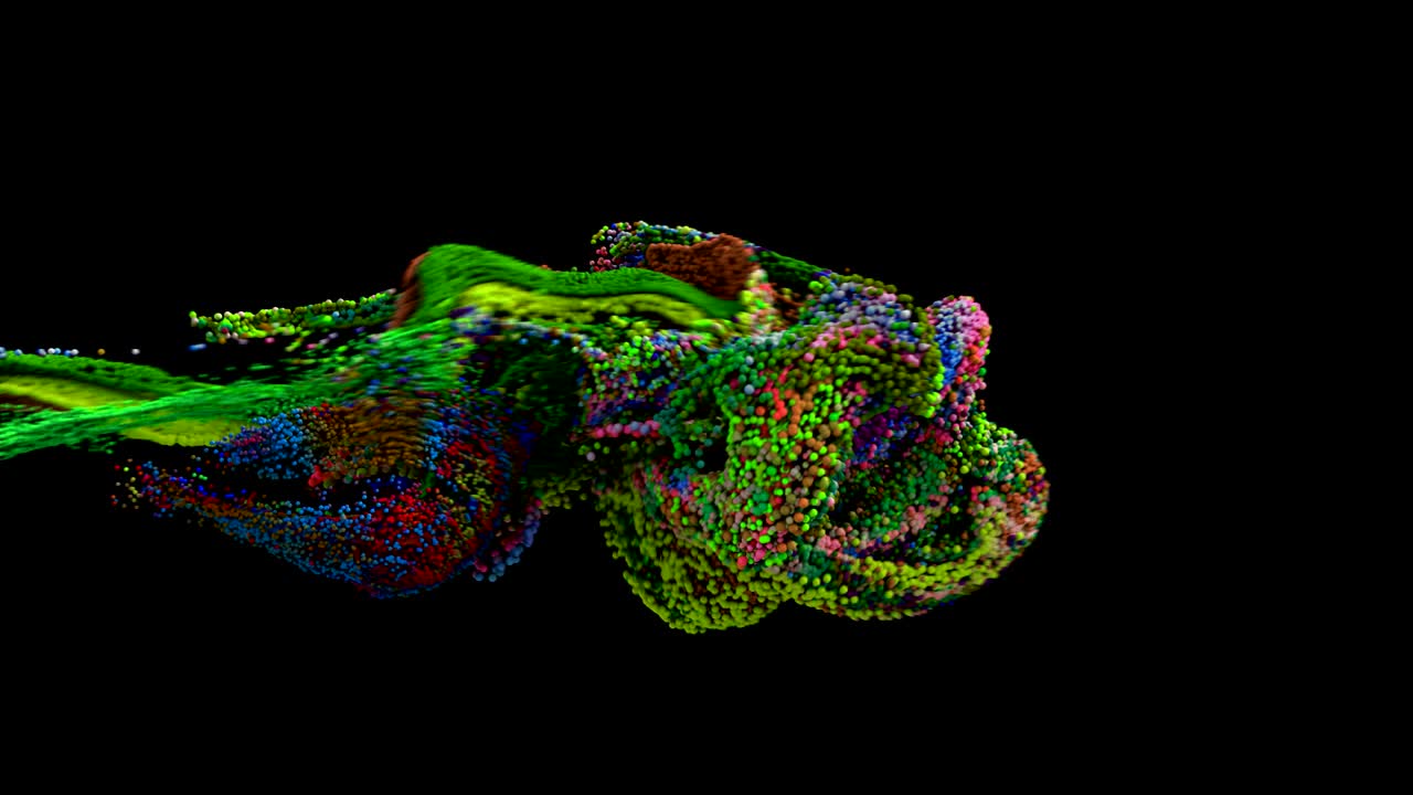 Fluid simulation with alpha matte.