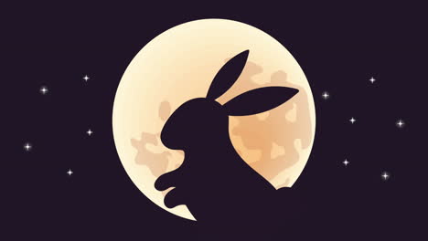 moon rabbit silhouette