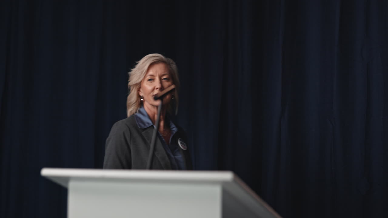 Woman Giving a Political Speech