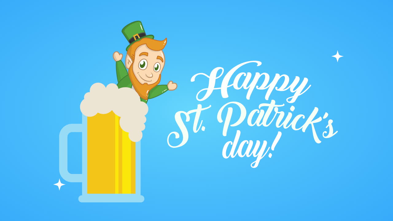 세인트 패트릭스 데이 애니메이션 카드: 엘프와 맥주